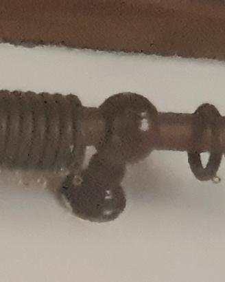 bastone tenda legno completo di anelli e cordino