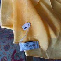 Versace Foulard giallo oro logo Medusa 100 % Seta