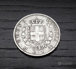 ARGENTO _ 1 lira 1863M 1867M stemma ITALIA REGNO