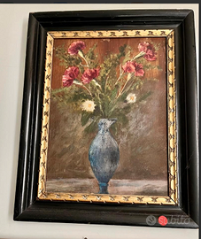 INCANTEVOLEdipintoOLIO"FIORIinVasoBLU"primi900