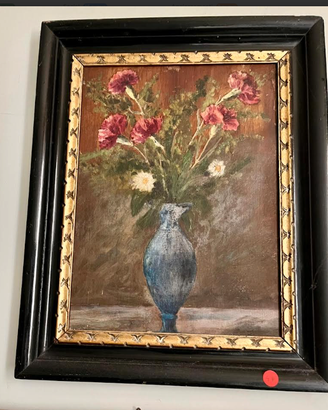 INCANTEVOLEdipintoOLIO"FIORIinVasoBLU"primi900