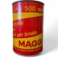 Antica latta 500 dadi brodo Maggi anni '60