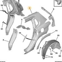 Parafango posteriore sinistro Peugeot 2008