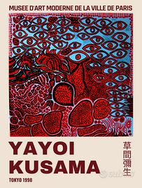 poster Yayoi Kusama Wallart Formato A3 japan stile