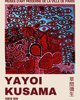 poster Yayoi Kusama Wallart Formato A3 japan stile