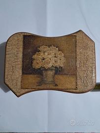 cofanetto scatola in legno con découpage floreale