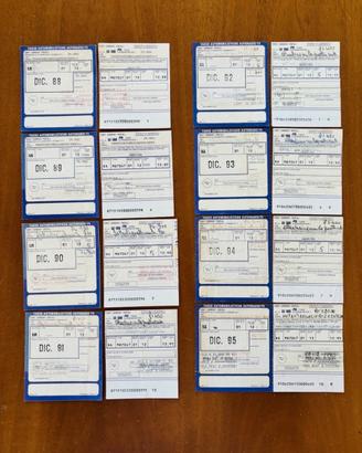 Collezione bollo auto ACI da Dic 1988 a Dic 1995