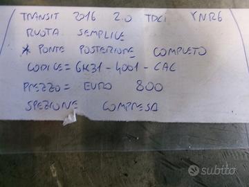 Ponte post completo transit 2016 2.0 tdci