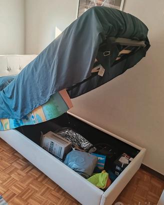 letto singolo con contenitore 