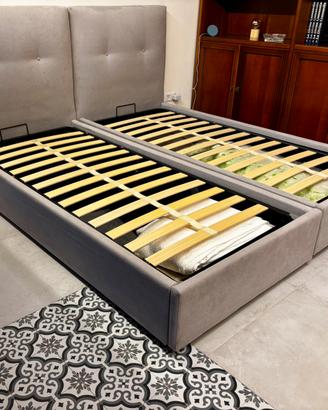 Struttura letto contenitore - rete in doghe