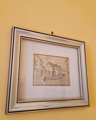 2 Quadri Vintage Paesaggi in Bassorilievo
