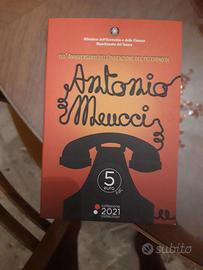 Moneta 5 euro Italia Rame Antonio Meucci