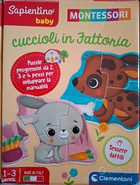 Puzzle Montessori cuccioli in Fattoria