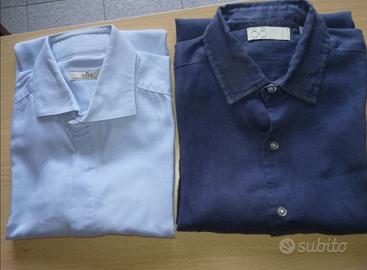 set 2 camicia manica lunga celeste blu GHREmporio
