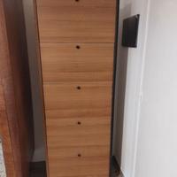 Scarpiera in legno a 5 cassetti