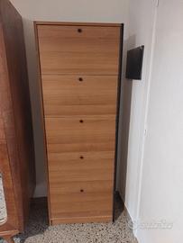 Scarpiera in legno a 5 cassetti