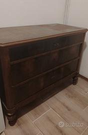Cassettone Antico 3 cassetti in noce