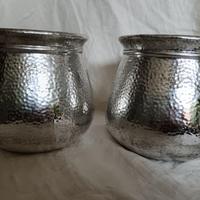 2 vasi vintage ceramica argento