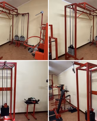 Multistazione a cavi e macchina pulley con pesi