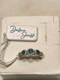 Anello in argento 925 con pietre di zirconi