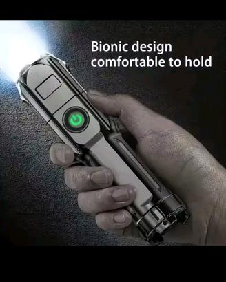 Torcia LED Tattica Ricaricabile USB Nuova scatola