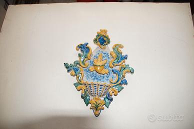 Acquasantiera in ceramica Caltagirone (Judici)
