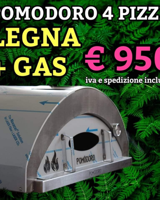 Forno 4 pizze legna + gas