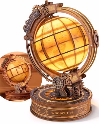 Puzzle 3D in legno Star Orbit Globe con luci LED –