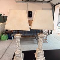 Coppia di lampade da tavolo Shabby Chic