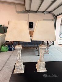 Coppia di lampade da tavolo Shabby Chic