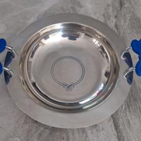 Vassoio Inoxpran con manici blu