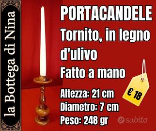 Portacandele fatto a mano in Legno d'Ulivo