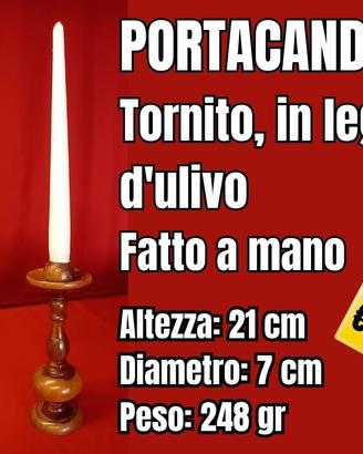 Portacandele fatto a mano in Legno d'Ulivo
