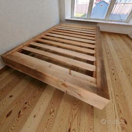 struttura letto in legno massello alla francese 