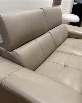 Divano tre posti vera pelle relax elettrico