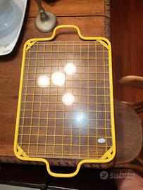 Vassoio vintage in Vetro e Metallo