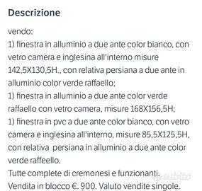 Infissi in alluminio e pvc