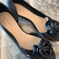 Scarpe ballerine da donna nere con rosa taglia 37