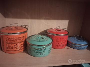 set pentole smaltate anni 70 Siltal Egyptian