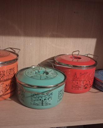 set pentole smaltate anni 70 Siltal Egyptian