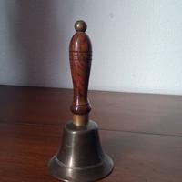 Campana vintage in ottone e pregiato legno 