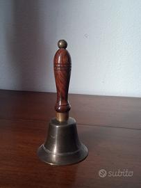 Campana vintage in ottone e pregiato legno 