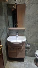 Mobile Bagno Sospeso Completo con Lavabo, Specchio