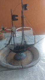 barca a vela in ottone