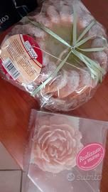 Candele da collezione rosa e dolce