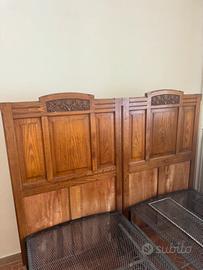 Letto matrimoniale in legno - anni ‘30/‘40