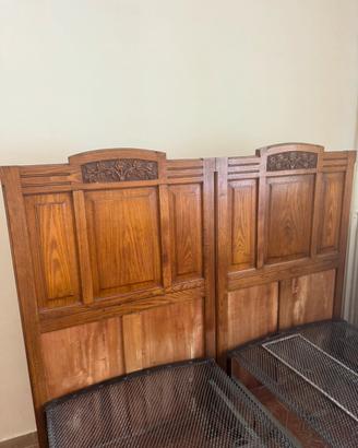 Letto matrimoniale in legno - anni ‘30/‘40