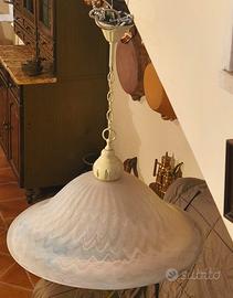 Lampadario piatto vetro stile Murano 