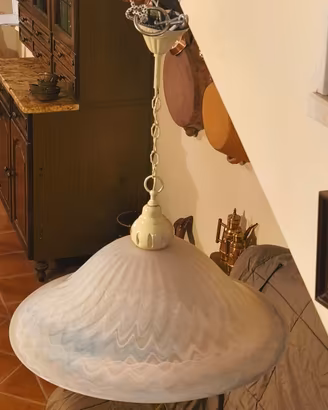 Lampadario piatto vetro stile Murano 