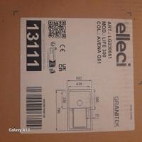 Lavello Elleci Incasso 1 vasca 79x50 Life 300 Gran